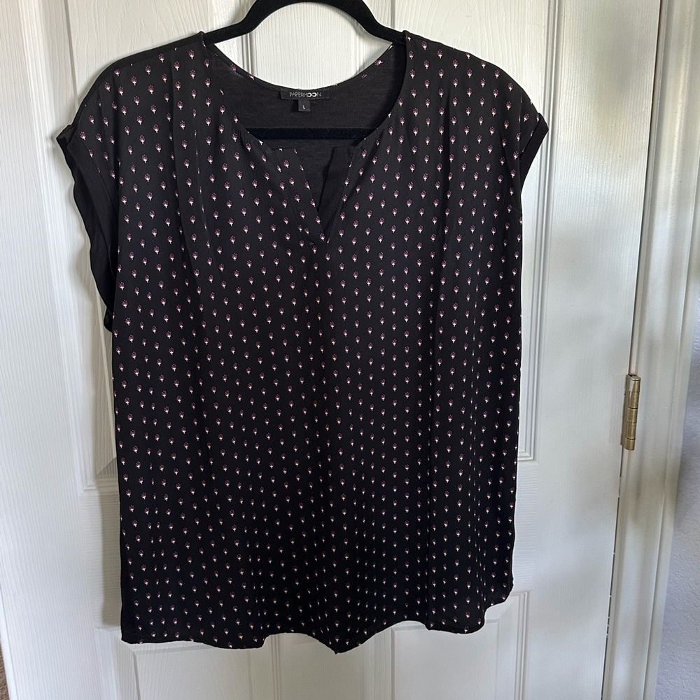 Paper Moon Black and Pink Patterned Blouse